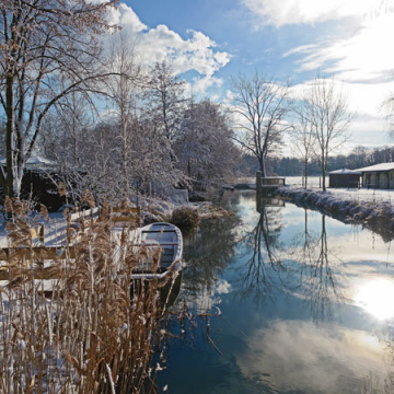 Kahnfahren im Winter