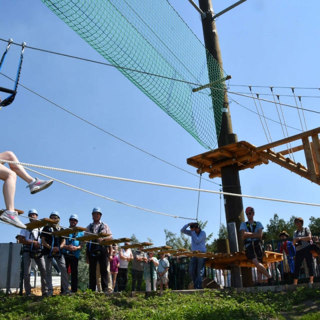 Der Zipline-Parcours im Erlebnispark Teichland ist eröffnet