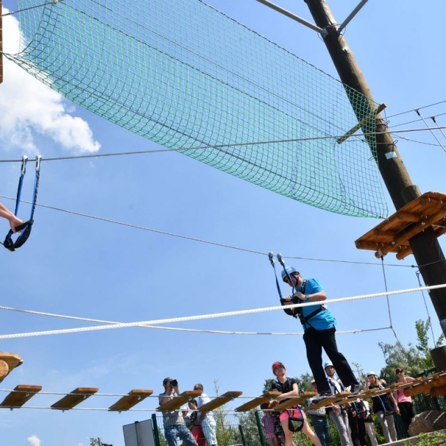 Der Zipline-Parcours im Erlebnispark Teichland ist eröffnet